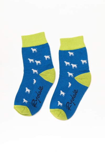 Calcetines tobilleros júnior - Perro meneando/Azul