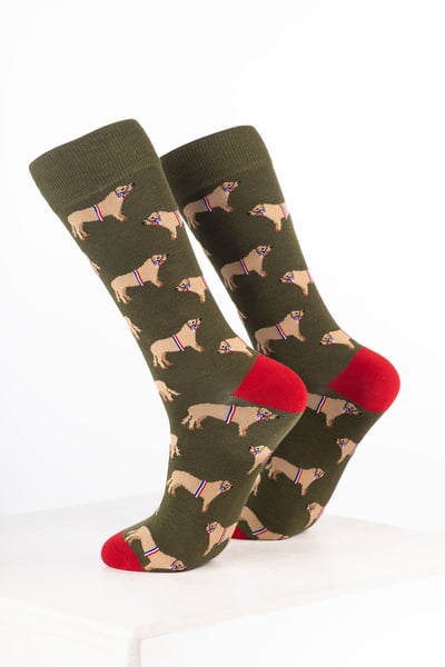 Men’s Bamboo Rich Farm Ankle Socks - Champion Bull Dark Olive