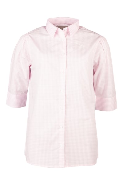 Ladies Short Sleeved Shirt - Ivy - Pink Gingham