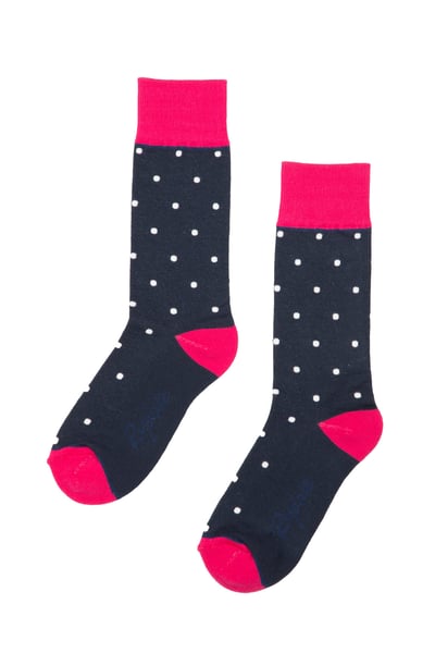 Ladies Dotty Ankle Socks - Navy