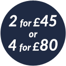 2 for £45 or 4 for £80