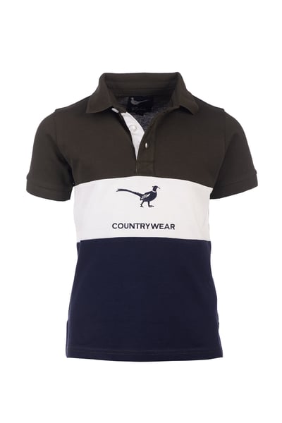 Junior Polo Shirt - Byland - Pheasant Navy/White/Olive