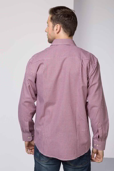 Men's Country Check Shirts - Kirkburn - Red Gingham