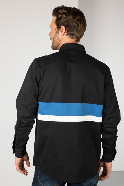 Men's Stripe Deck Shirt - Beadlam - Black