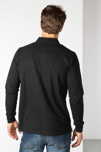 Polo de manga larga Fordon para hombre - Negro