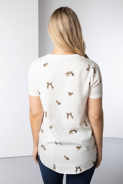Kurzärmlige Wistow-Bluse für Damen - Hase Weiß