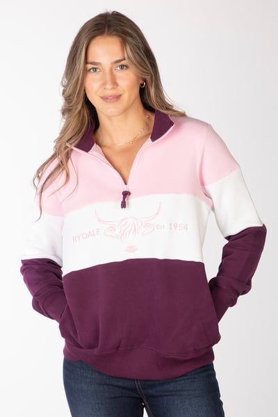 Ladies Sweatshirt - Byland - Cow Sorbet/White/Berry