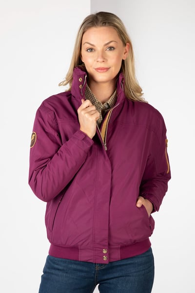 Ladies Equestrian Bomber Jacket - Mulberry