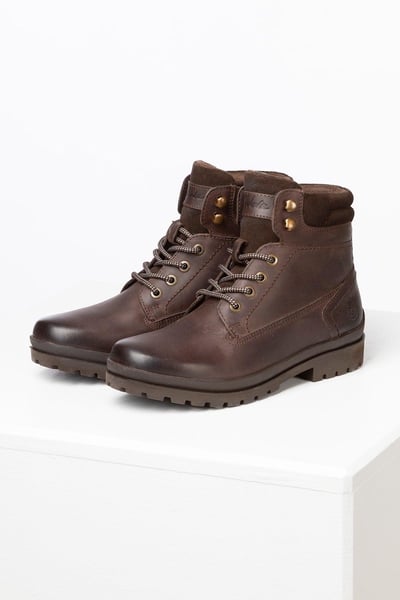 Damen Leder Schnürstiefelette - Kilburn II - Wachsbraun