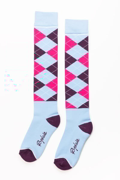 Damen Argyle Kniestrümpfe - Sanftes Blau