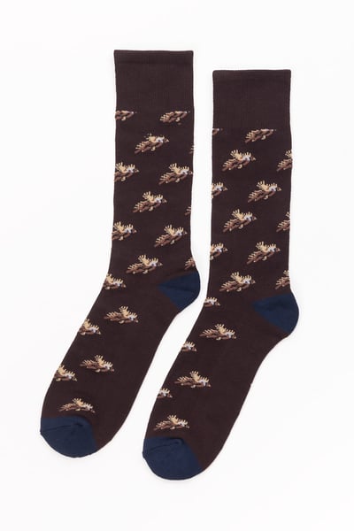 Chaussettes Faisan Volant pour Homme - Marron foncé