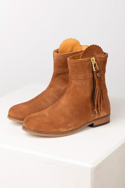 Kurze spanische Damenstiefel aus Wildleder - Helmsley - Bräunen