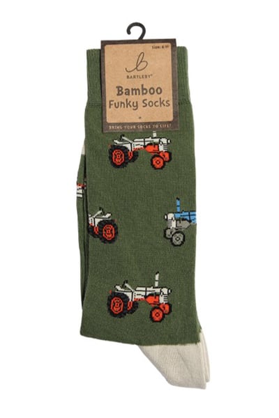 Men's Bamboo Funky Socks - Retro Tractor