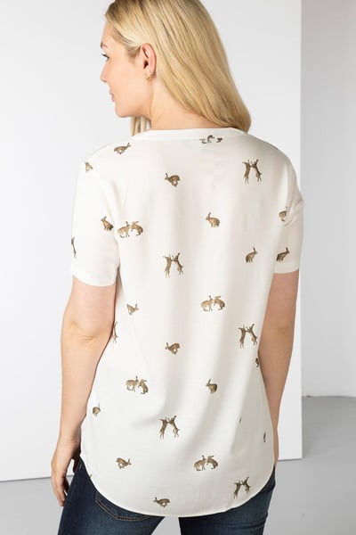 Ladies Short Sleeve Blouse - Wistow II - Hare White