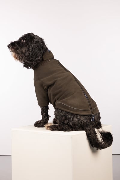 Fleece Dog Jumper - Yapham - Dark Olive