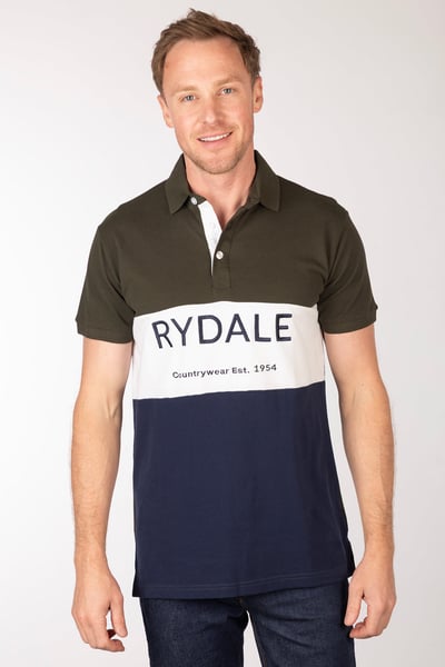 Men's Polo Shirt - Byland - Rydale Navy/White/Olive