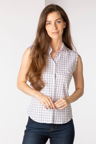 Ladies Hannah Sleeveless Country Shirt - Ellie II - Ellie Navy