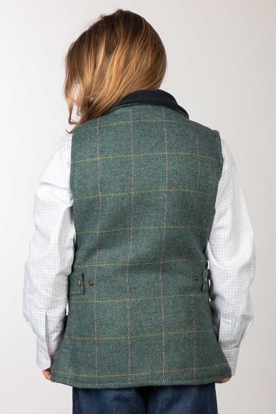Weste aus Tweed für Mädchen - Denim-Tweed