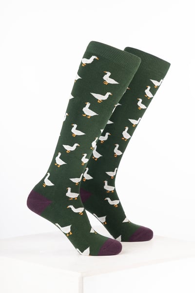 Women’s Bird Welly Socks - Goose Dark Olive