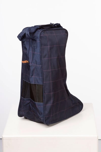 Wellington Boot Bags - Navy Tweed