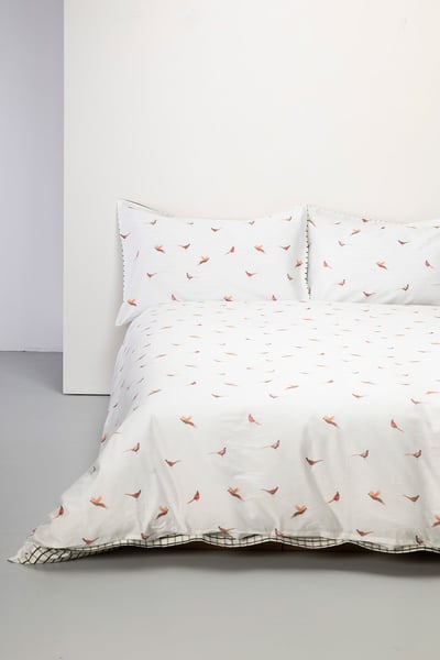 Wendbares Bett- und Kissenbezug-Set für Doppelbetten - Fasane