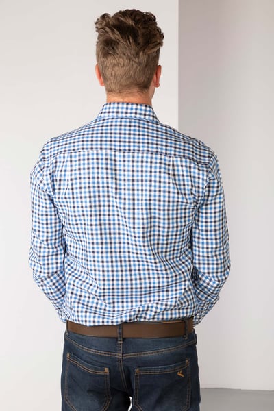 Men's Checked Shirts - Richmond - Navy/Blue
