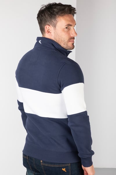 Sudadera de hombre - Byland - Rydale Azul marino/Blanco/Azul marino