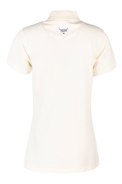 Ladies Highland Cow Polo Shirt - Kirby - Cream
