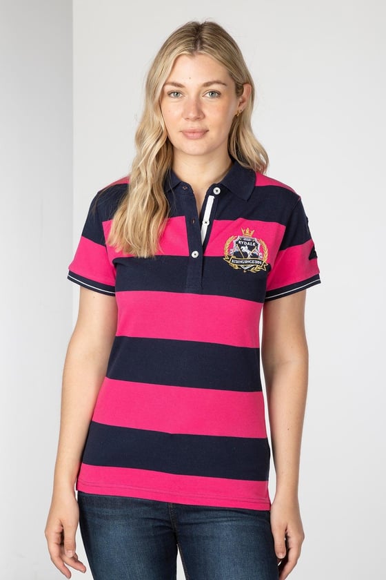 Ladies striped polo shirts online