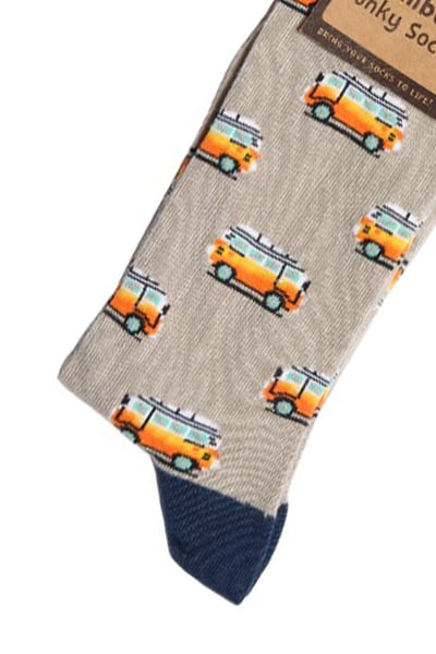 Men's Bamboo Funky Socks - Surfer Bus