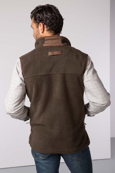 Men's Premium Fleece Waistcoat - Huggate - Bark