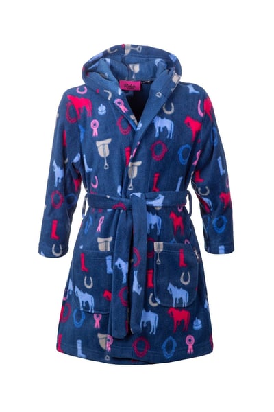 Kid's Dressing Gown - Pony Navy