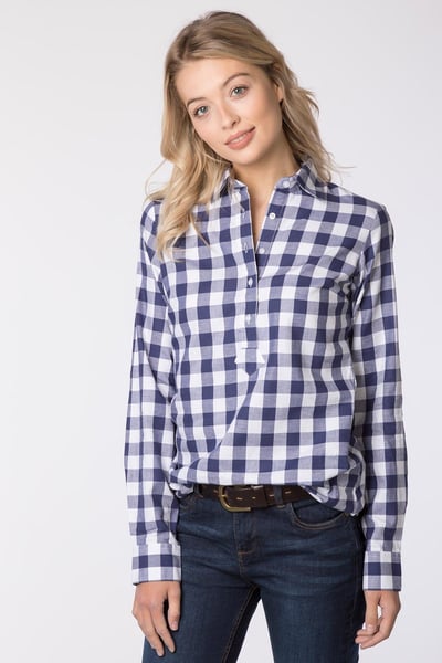 Ladies Hannah Country Overhead Shirt - Holly II - Navy