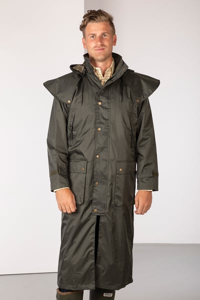 Men's Full Length Riding Coat - Brompton IV - Dark Olive