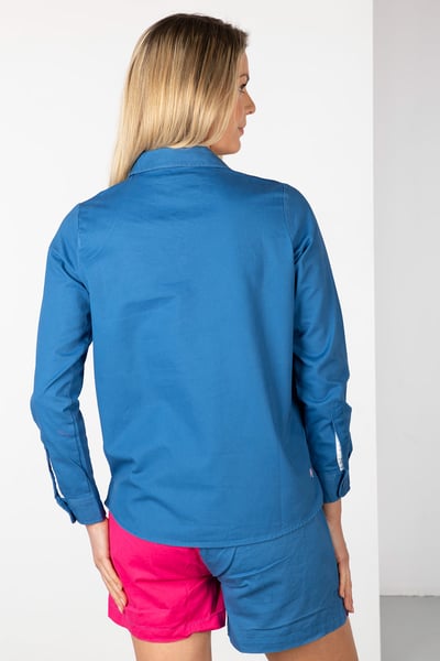 Ladies Plain Deck Shirt - Kirby - Blue