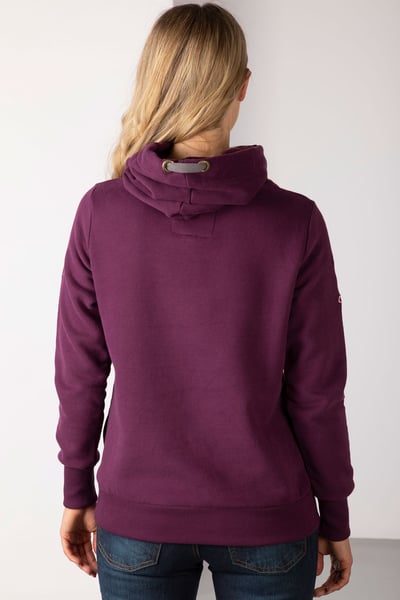 Ladies Emblem Cross Neck Hoody - Damson