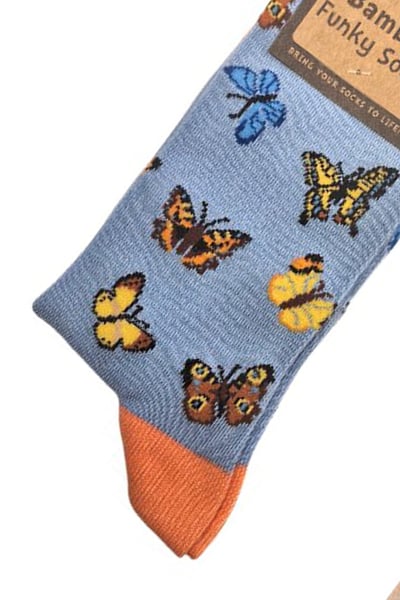 Ladies Bamboo Funky Socks - Butterfly
