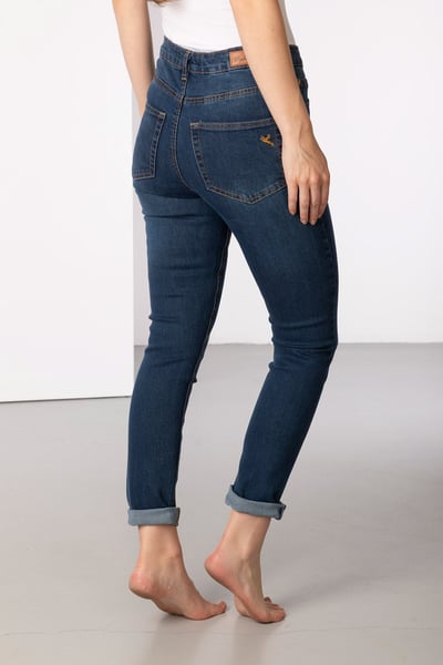 Ladies Straight Leg Jeans - Ella - Mid Denim