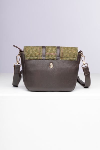 Bolso bandolera de tweed para mujer - Helmsley - Verde oscuro