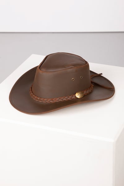Aussie Style Leather Hat - Foston - Antique Brown