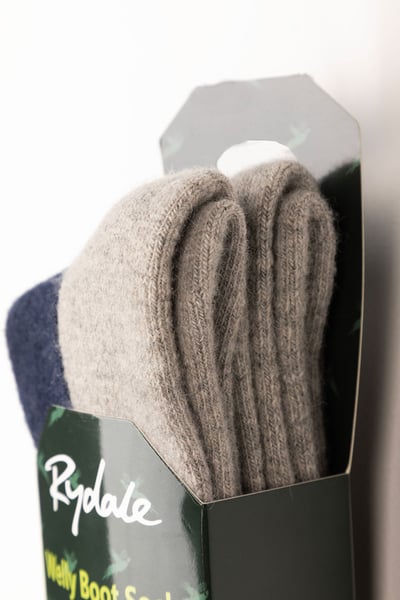 Ladies Welly Boot Socks (2 Pack) - Atwick - Navy