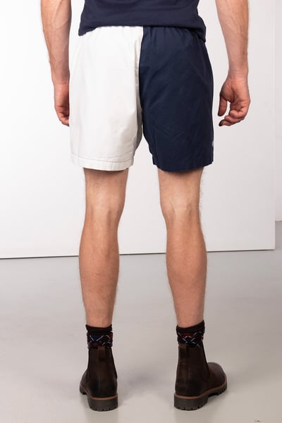 Men's Quartered Cotton Rugby Shorts - Fordon - Navy/White