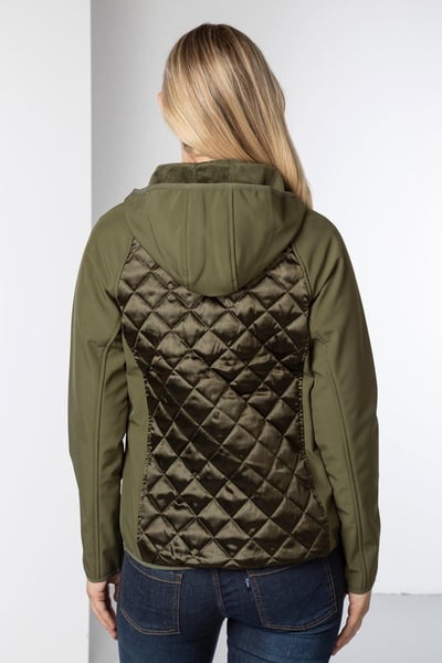 Ladies Hybrid Quilted Jacket - Askwith - Khaki