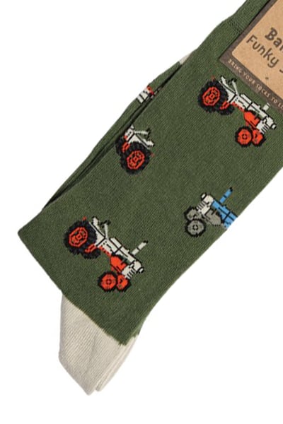 Men's Bamboo Funky Socks - Retro Tractor