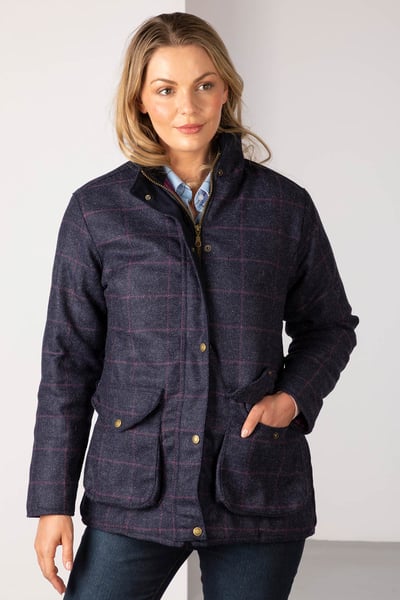 Ladies Tweed Jacket - Wrelton - Navy Check