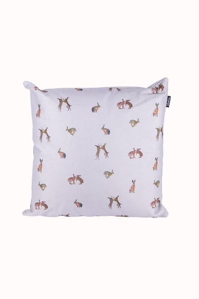 Wistow Large Country Print Cushion Cover - Hare Thistle