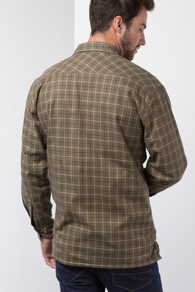 Chemise doublée en molleton pour hommes - Olive de Gransmoor