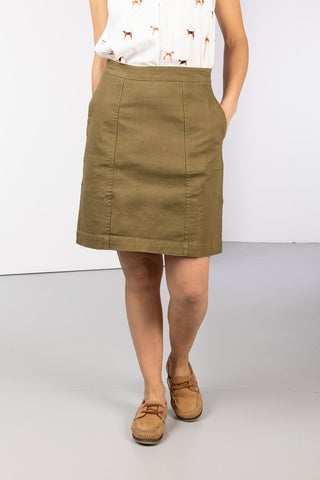 Ladies Khaki A Line Skirt