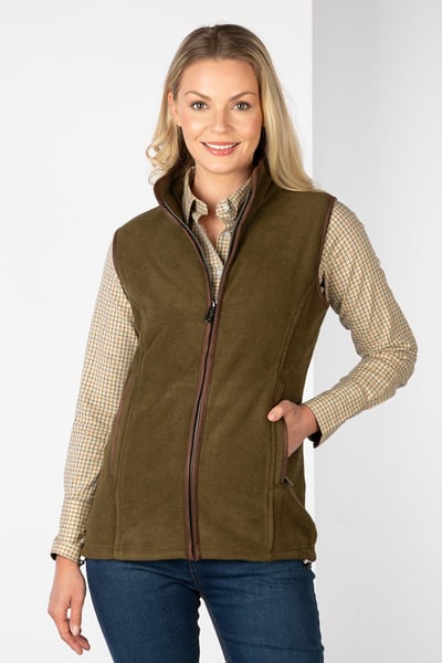 Ladies Premium Fleece Waistcoat - Huggate - Military Green