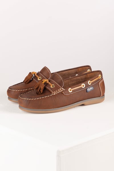 Ladies Leather Tassel Loafer – Saltwick - Antique Brown